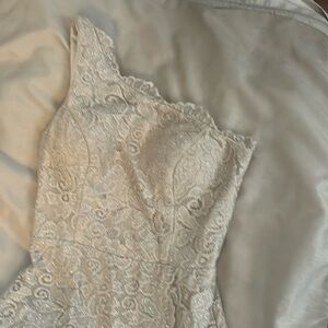 Lace sparkle tan one shoulder strap